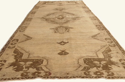 5 x 13 - Tan Vintage Turkish Oushak Rug - 51370