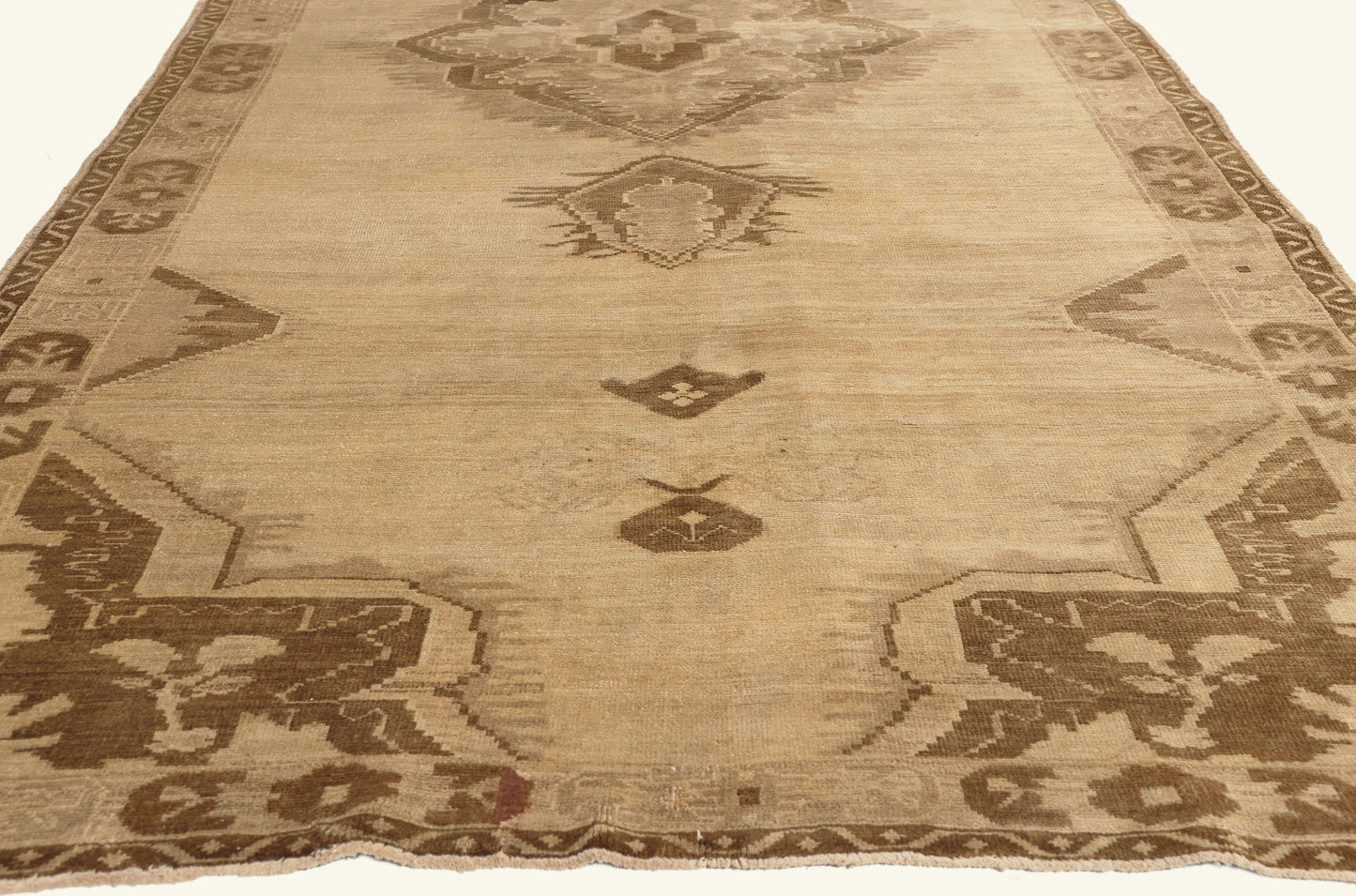 5 x 13 - Tan Vintage Turkish Oushak Rug - 51370