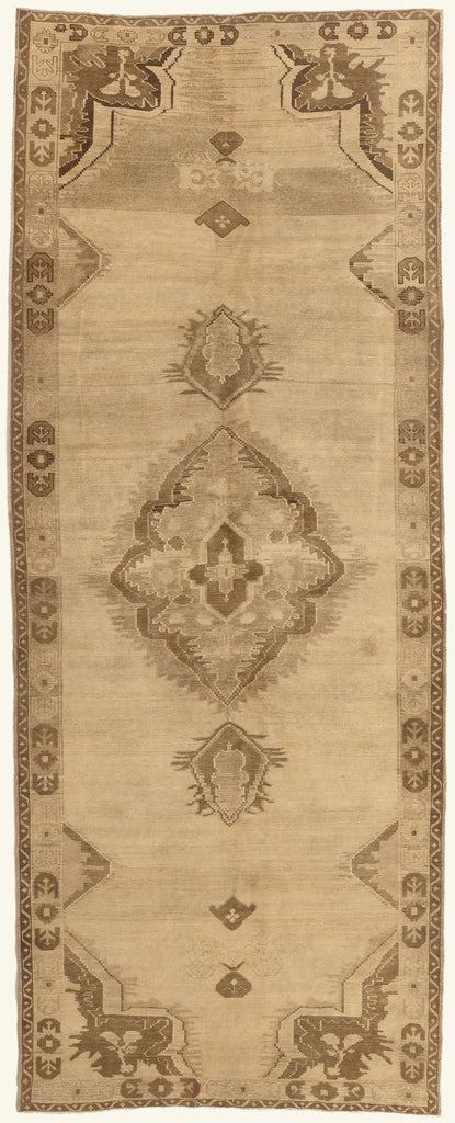 5 x 13 - Tan Vintage Turkish Oushak Rug - 51370