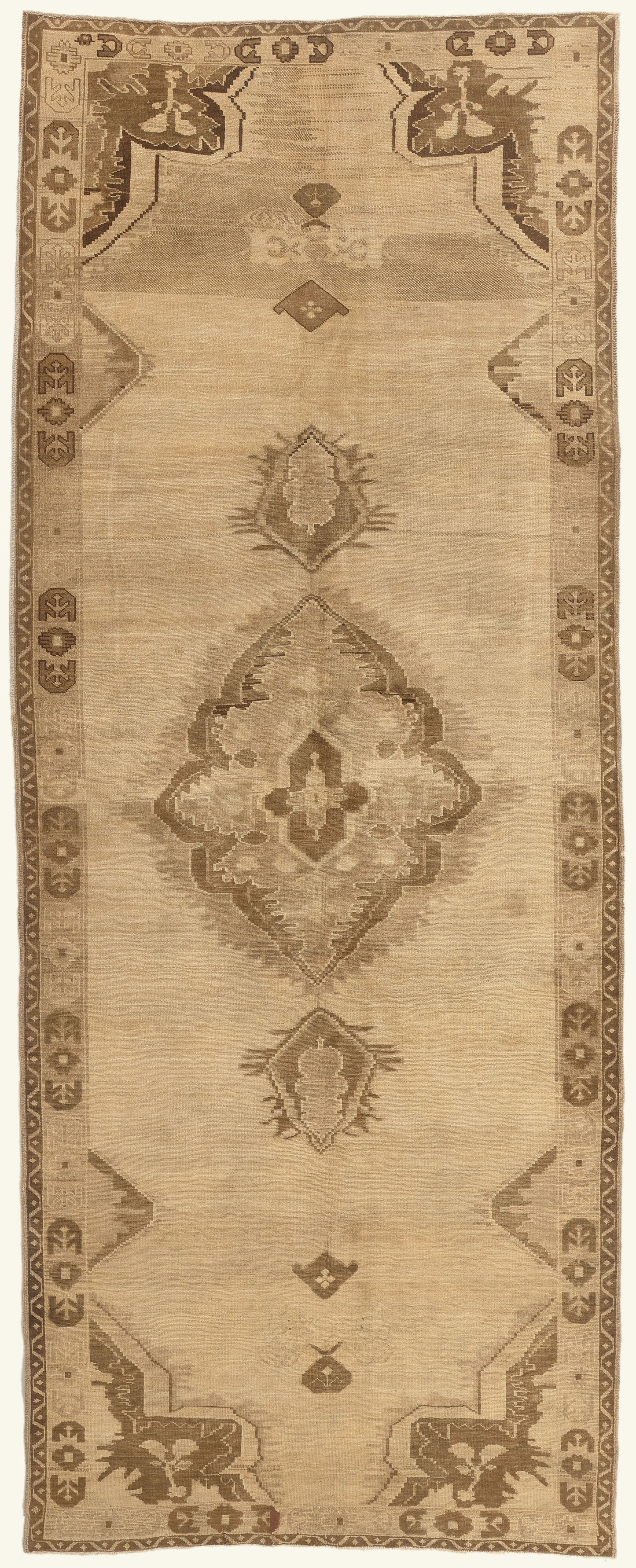 5 x 13 - Tan Vintage Turkish Oushak Rug - 51370