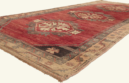 5 x 12 - Red Vintage Turkish Oushak Rug - 51383