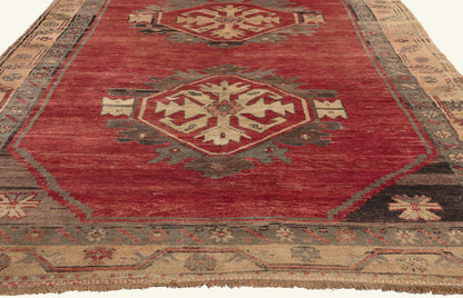 5 x 12 - Red Vintage Turkish Oushak Rug - 51383