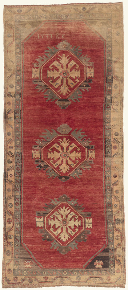 5 x 12 - Red Vintage Turkish Oushak Rug - 51383