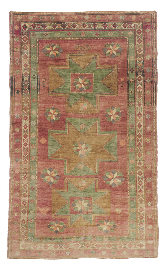 6 x 10 - Burgundy Vintage Turkish Oushak Rug - 51385