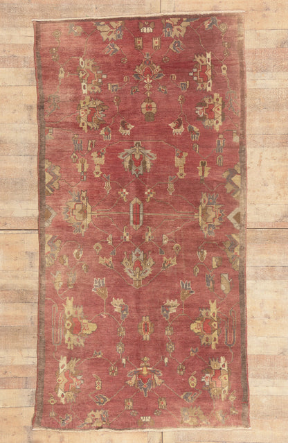 5 x 10 - Red Vintage Turkish Oushak Rug - 51402
