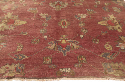 5 x 10 - Red Vintage Turkish Oushak Rug - 51402