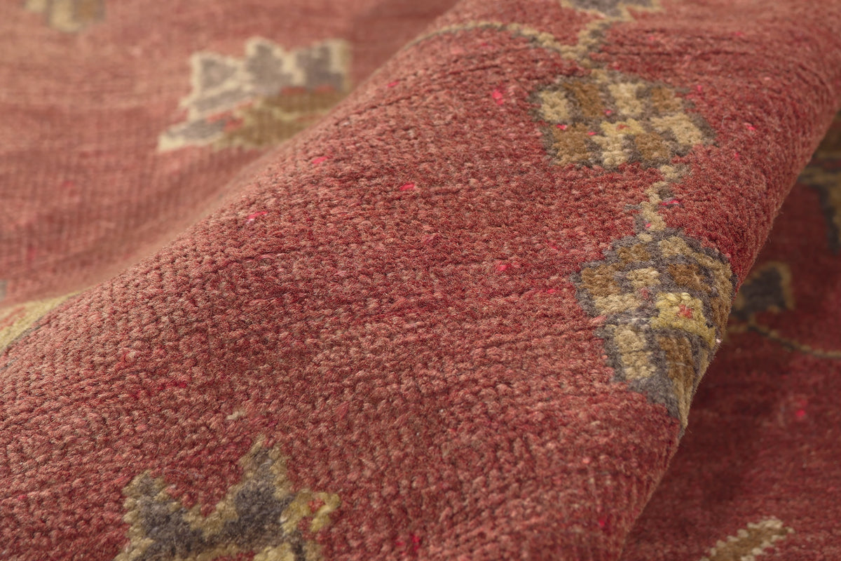 5 x 10 - Red Vintage Turkish Oushak Rug - 51402