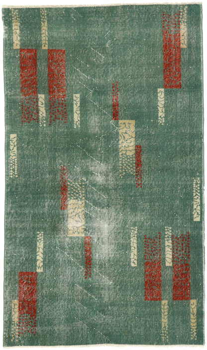 4 x 7 - Green Vintage Turkish Sivas Rug - 51582