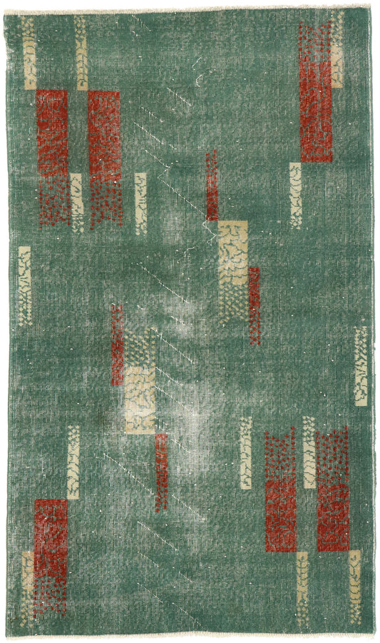 4 x 7 - Green Vintage Turkish Sivas Rug - 51582