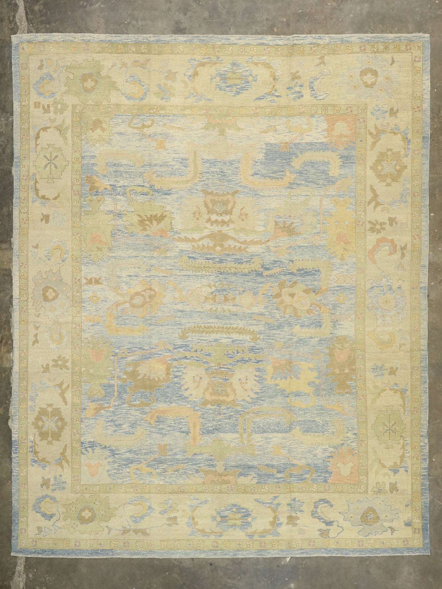 12 x 16 - Blue Turkish Oushak Rug - 51600