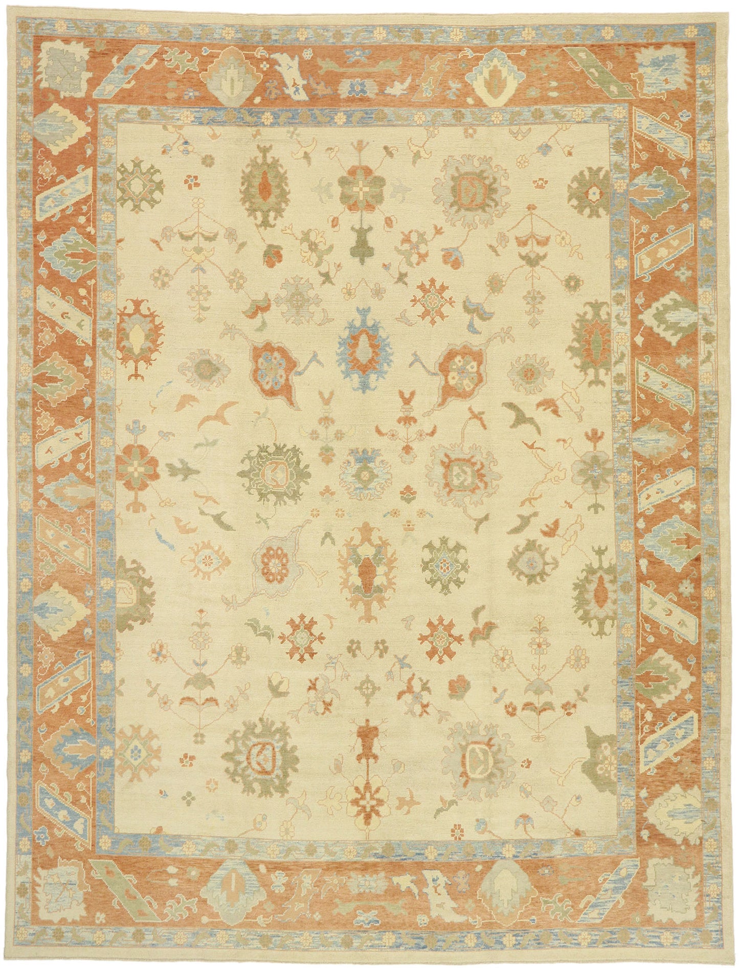 12 x 16 - Beige Turkish Oushak Rug - 51603