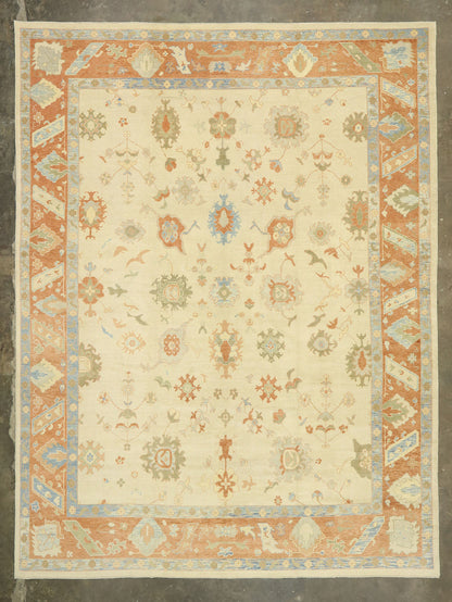 12 x 16 - Beige Turkish Oushak Rug - 51603
