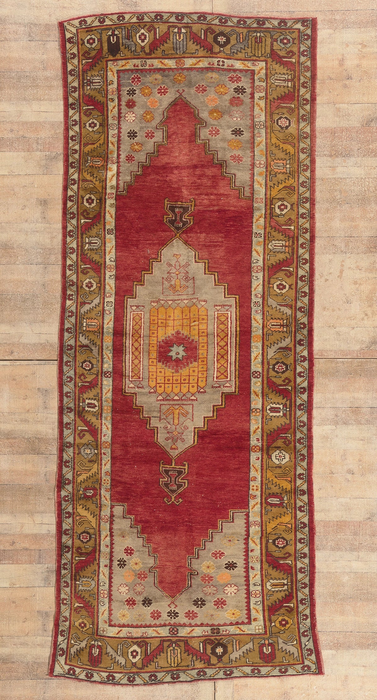 5 x 12 - Red Vintage Turkish Oushak Rug - 51716