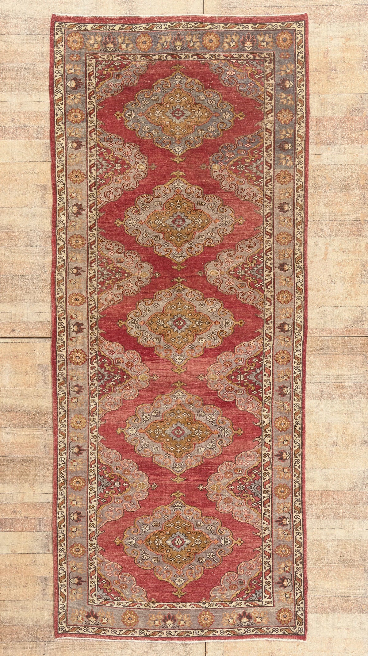 5 x 12 - Red Vintage Turkish Oushak Rug - 51797