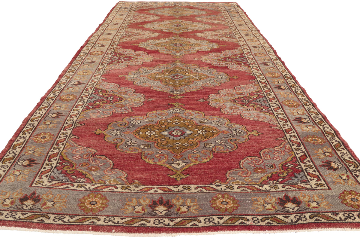 5 x 12 - Red Vintage Turkish Oushak Rug - 51797