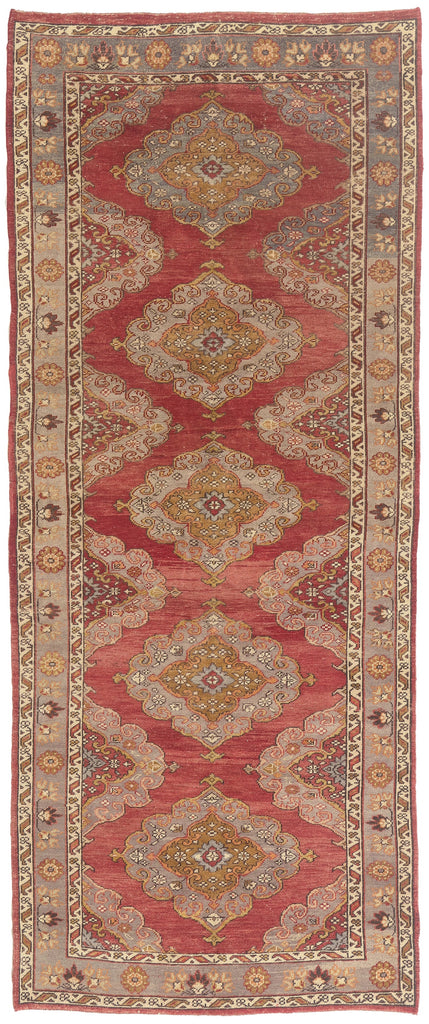 5 x 12 - Red Vintage Turkish Oushak Rug - 51797