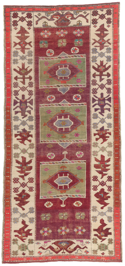 5 x 11 - Burgundy Vintage Turkish Oushak Rug - 51798