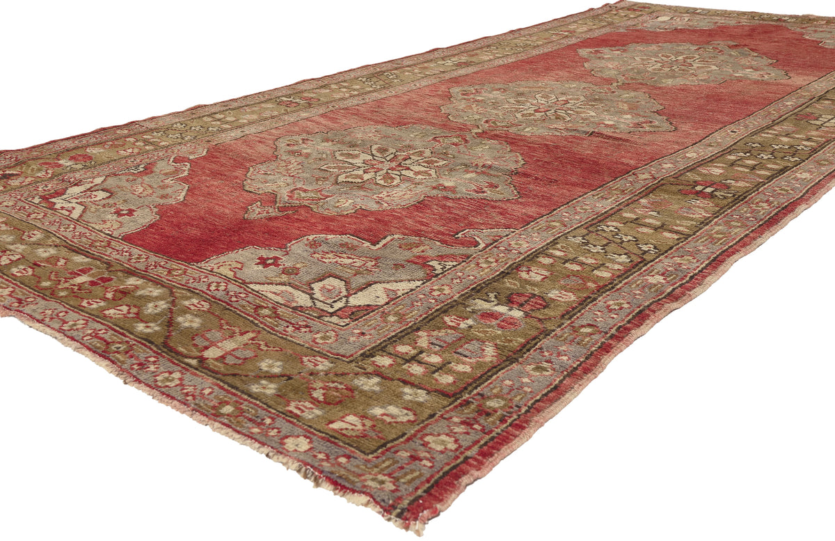 5 x 11 - Red Vintage Turkish Oushak Rug - 51800