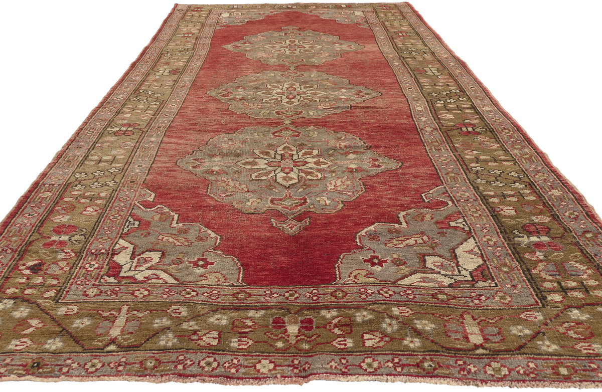 5 x 11 - Red Vintage Turkish Oushak Rug - 51800