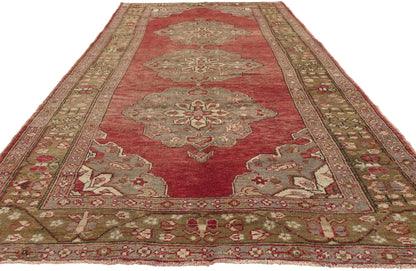 5 x 11 - Red Vintage Turkish Oushak Rug - 51800