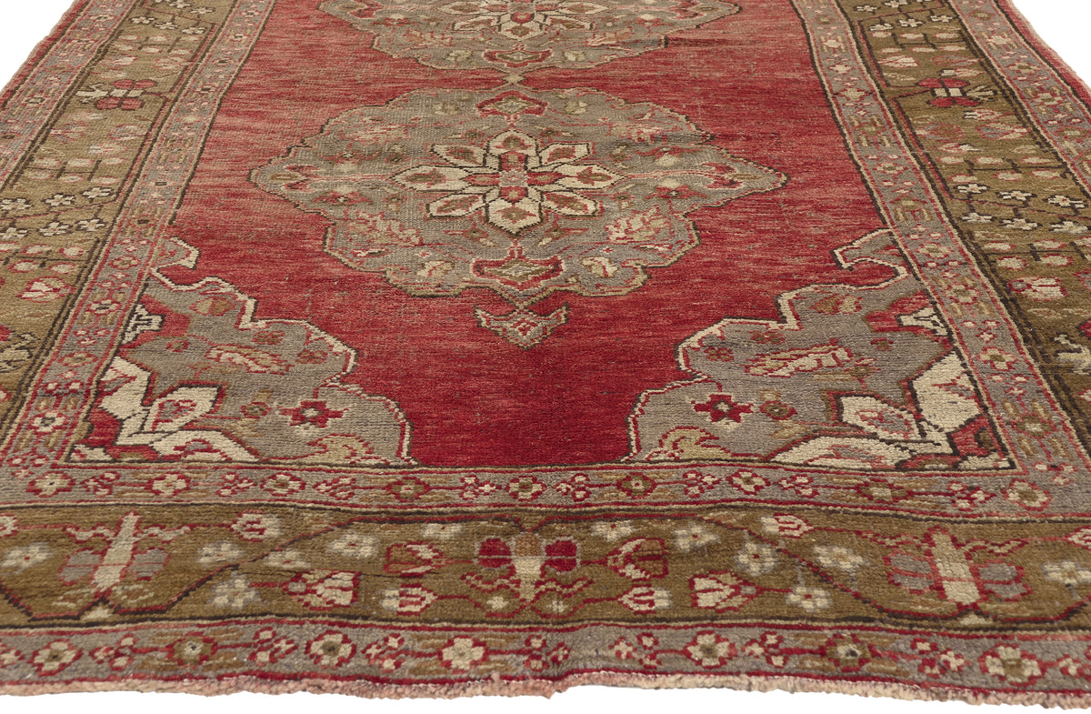 5 x 11 - Red Vintage Turkish Oushak Rug - 51800