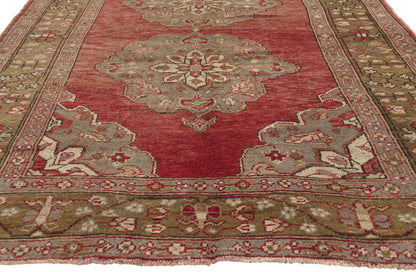 5 x 11 - Red Vintage Turkish Oushak Rug - 51800