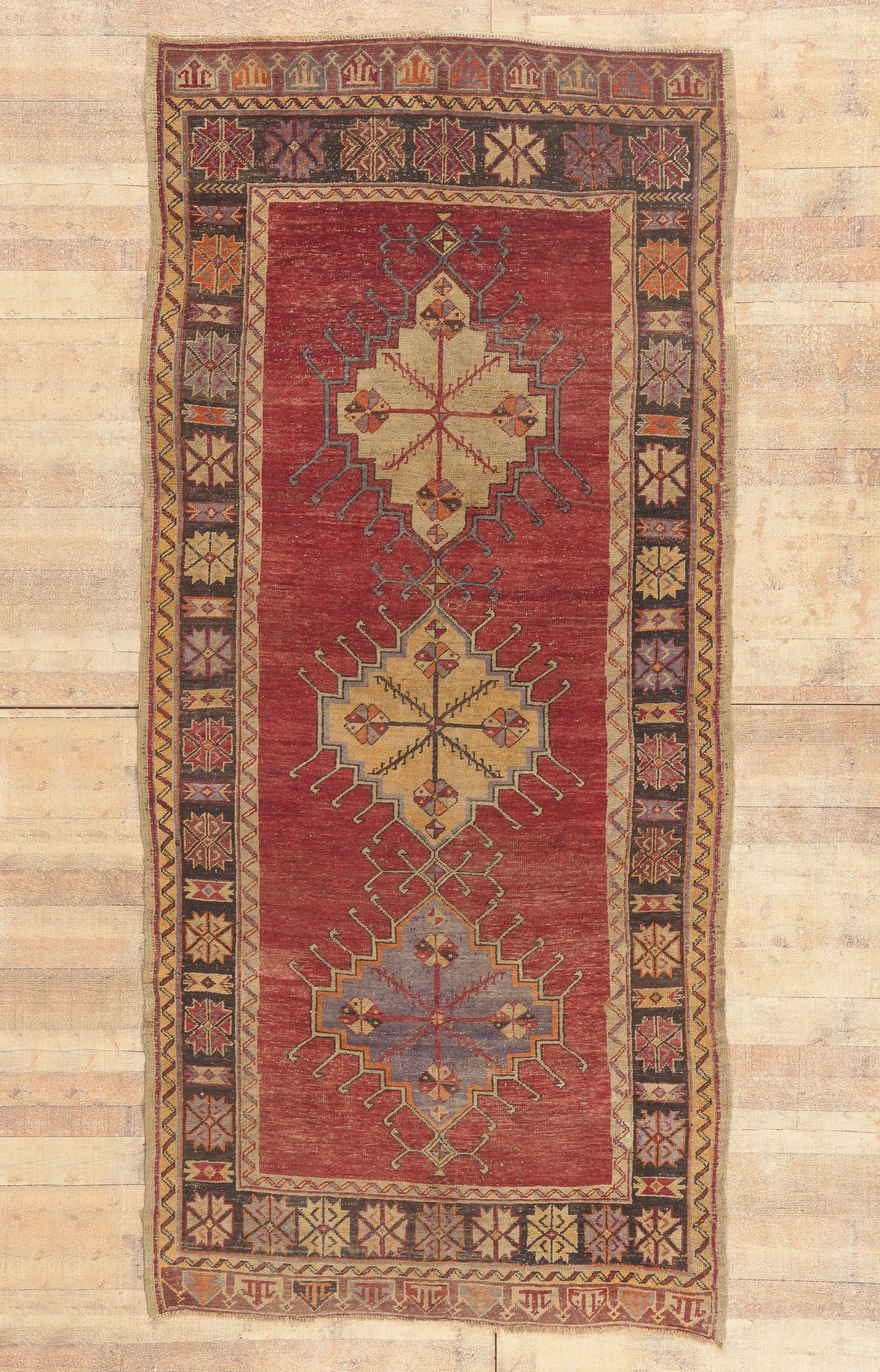 5 x 11 - Red Vintage Turkish Oushak Rug - 51801