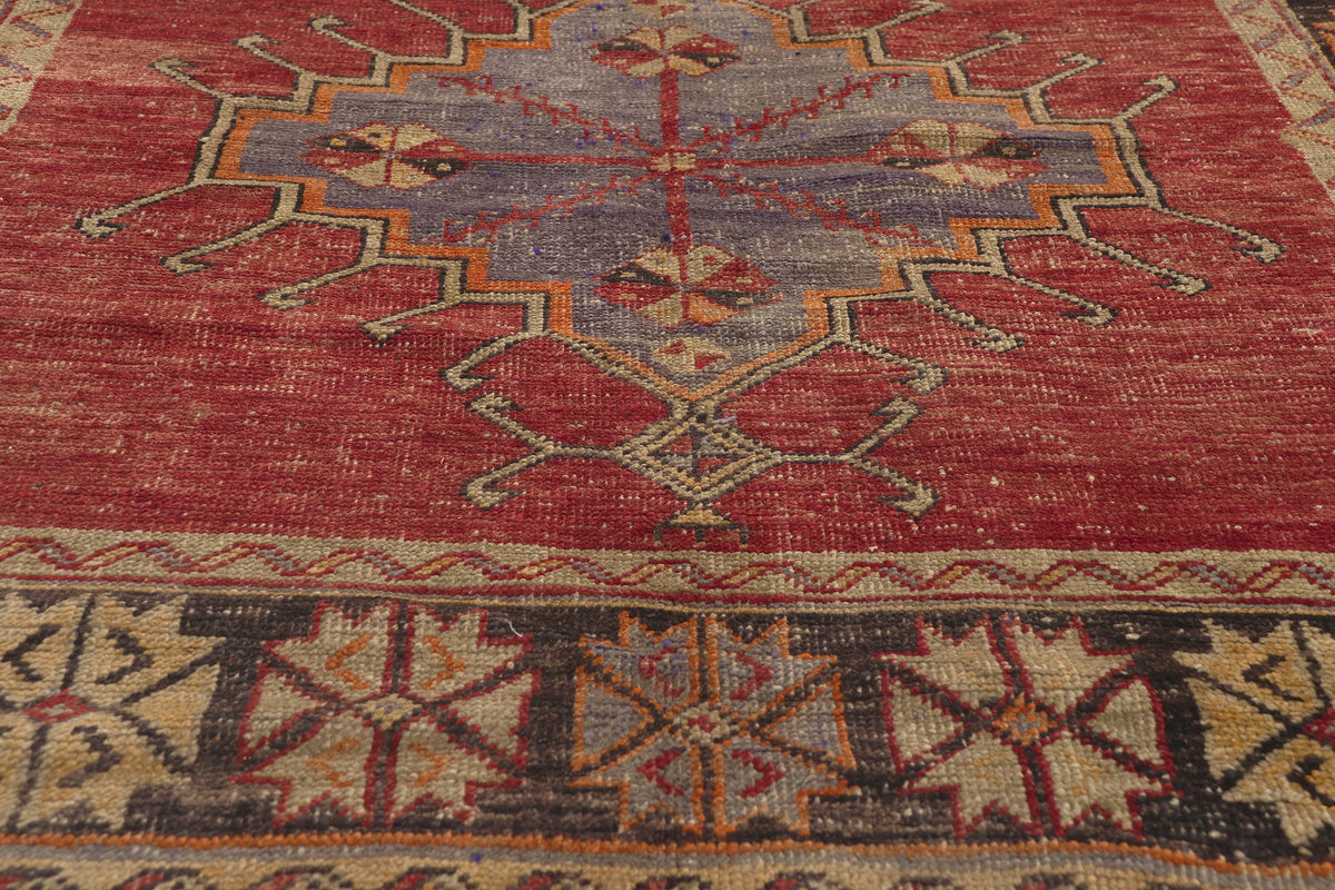 5 x 11 - Red Vintage Turkish Oushak Rug - 51801