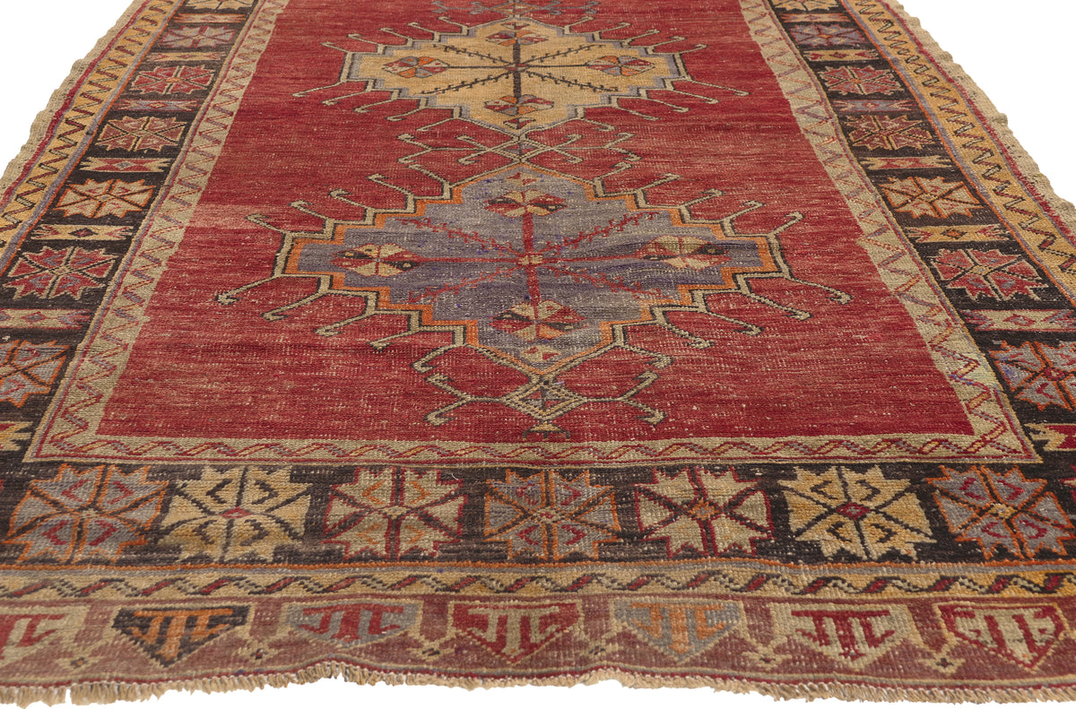 5 x 11 - Red Vintage Turkish Oushak Rug - 51801
