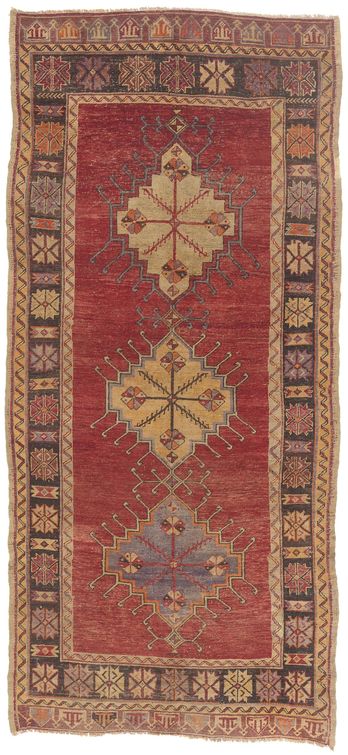 5 x 11 - Red Vintage Turkish Oushak Rug - 51801