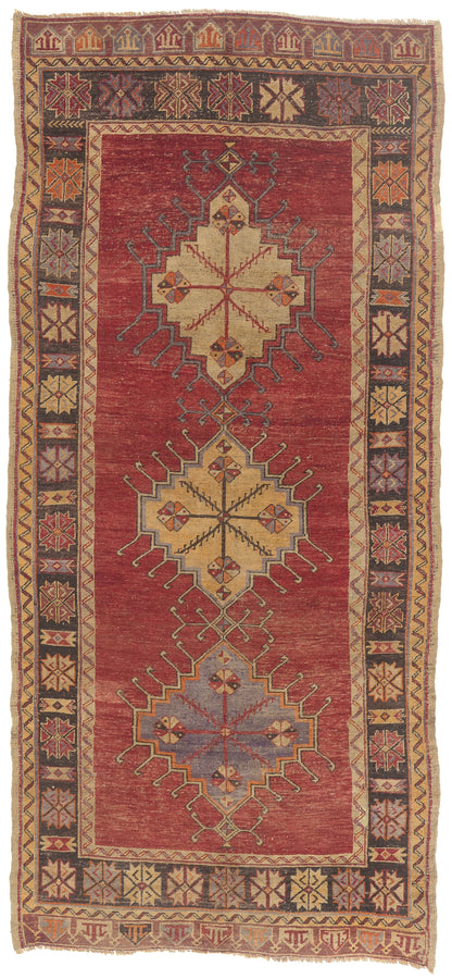 5 x 11 - Red Vintage Turkish Oushak Rug - 51801