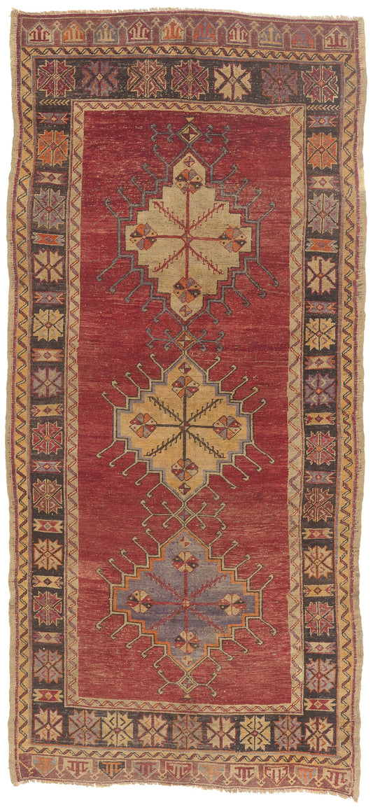 5 x 11 - Red Vintage Turkish Oushak Rug - 51801