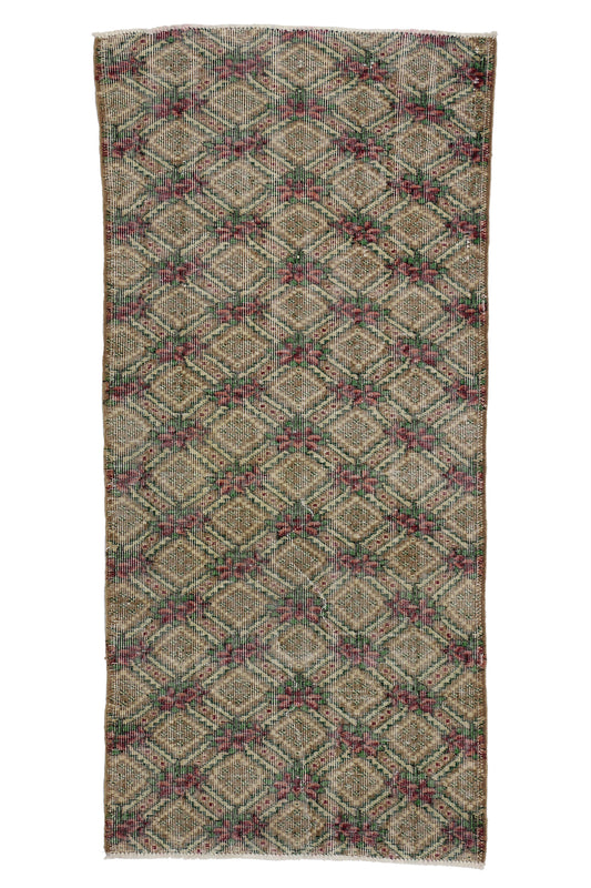 3 x 6 - Brown Vintage Turkish Sivas Rug - 51921