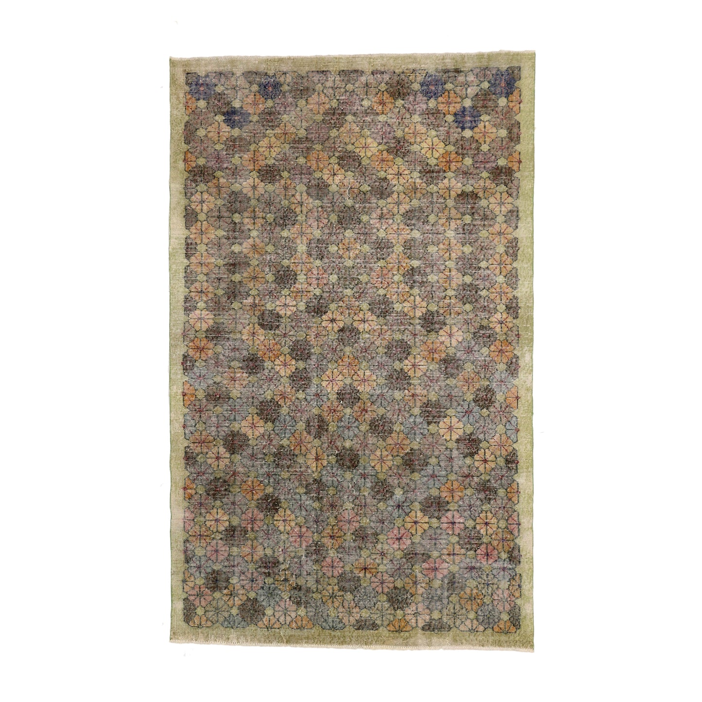 6 x 10 - Green Vintage Turkish Sivas Rug - 52023