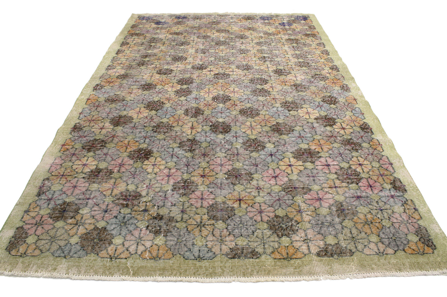 6 x 10 - Green Vintage Turkish Sivas Rug - 52023