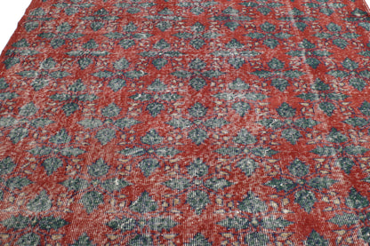 6 x 9 - Red Vintage Turkish Sivas Rug - 52030