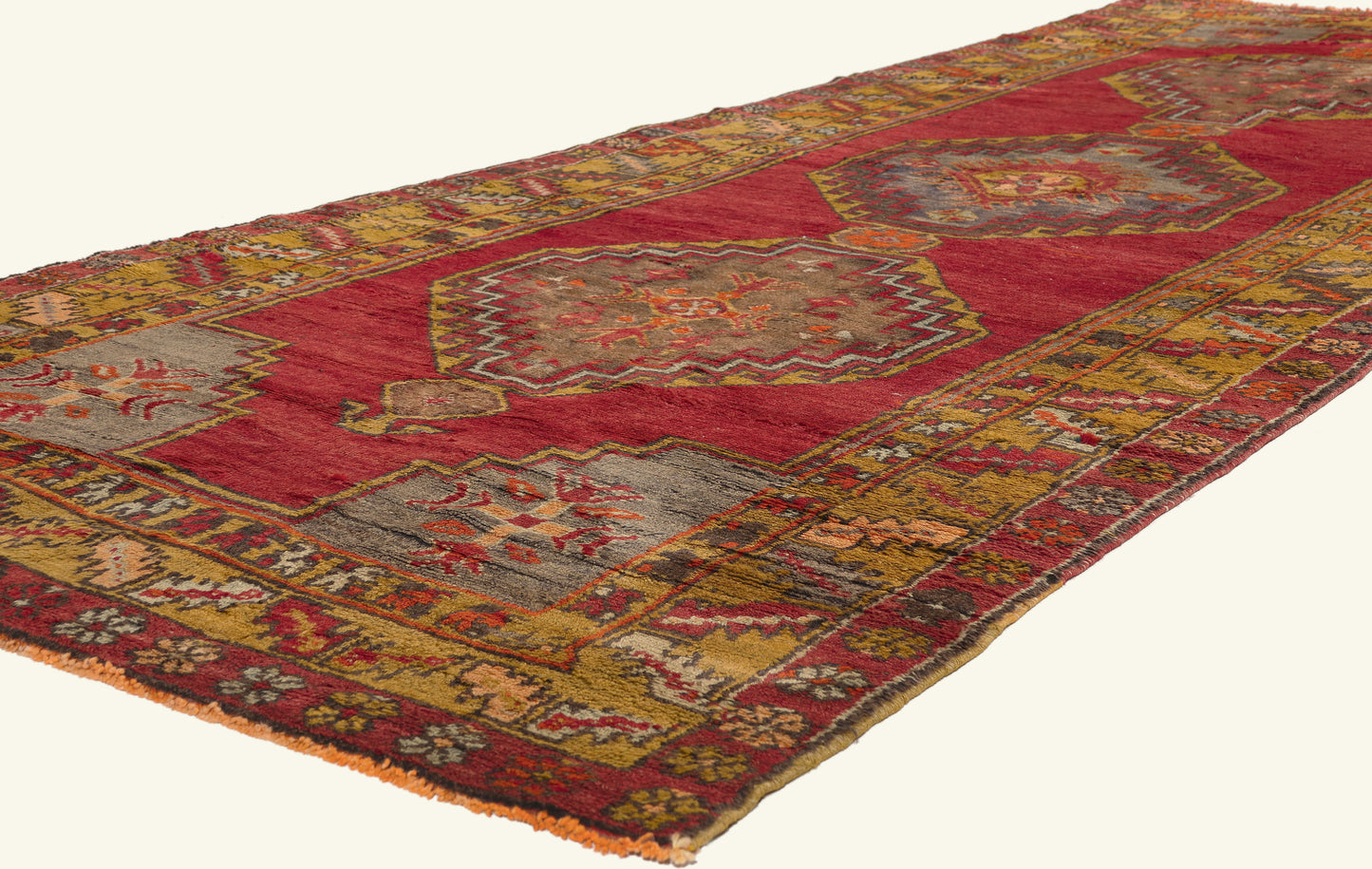 5 x 12 - Red Vintage Turkish Oushak Rug - 52057