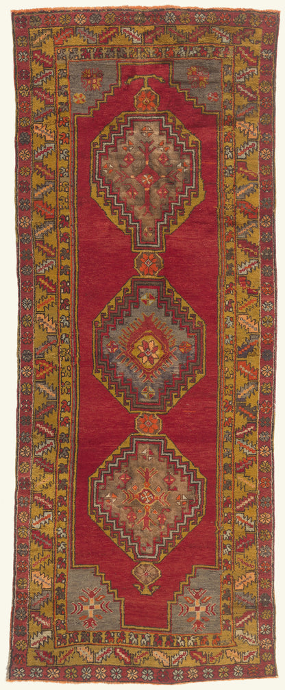 5 x 12 - Red Vintage Turkish Oushak Rug - 52057