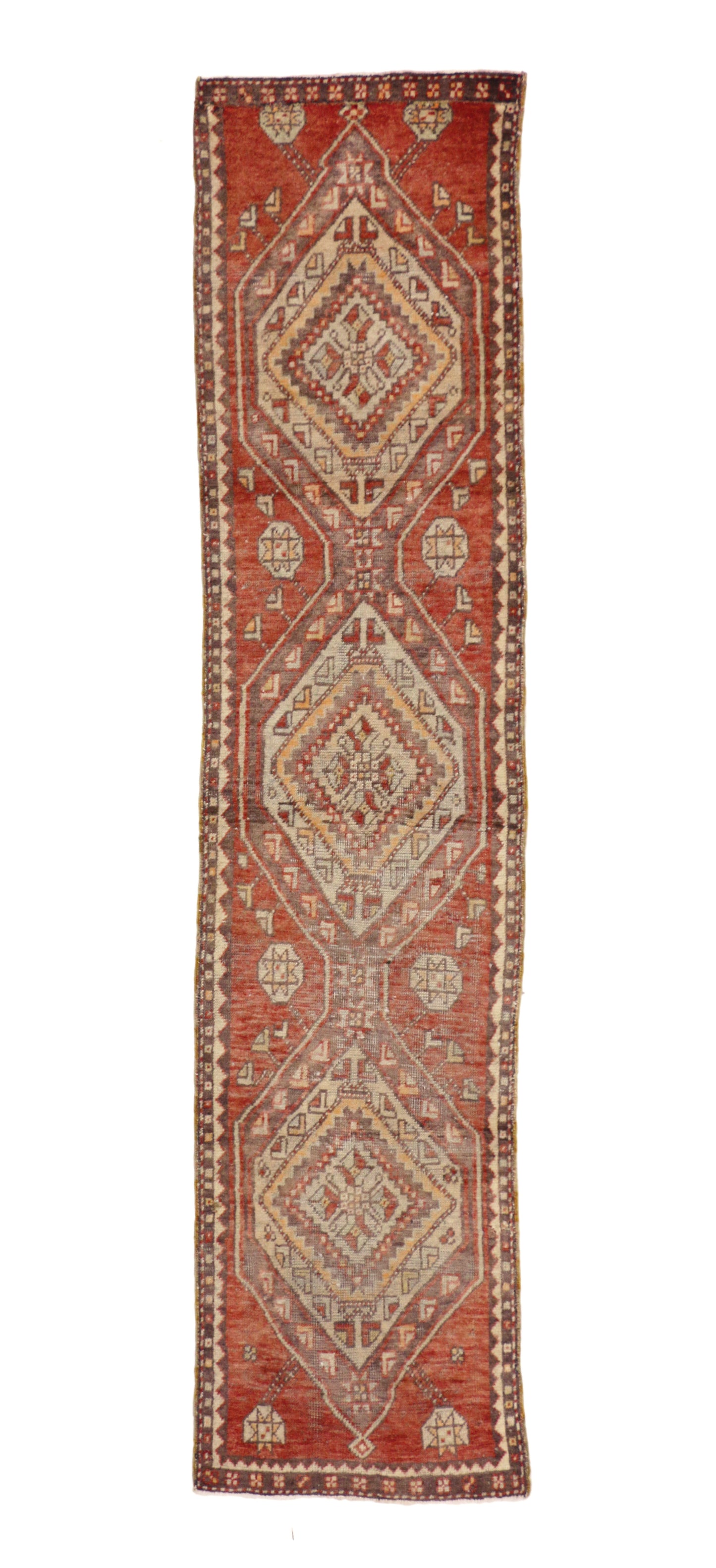 2 x 8 - Red Vintage Turkish Oushak Rug - 52087