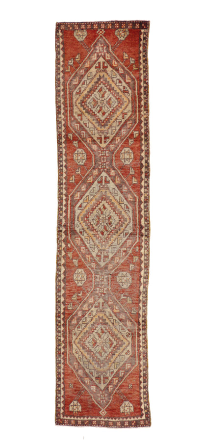 2 x 8 - Red Vintage Turkish Oushak Rug - 52087