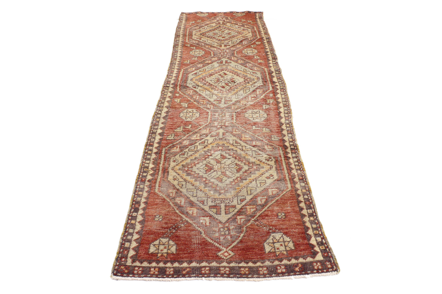 2 x 8 - Red Vintage Turkish Oushak Rug - 52087