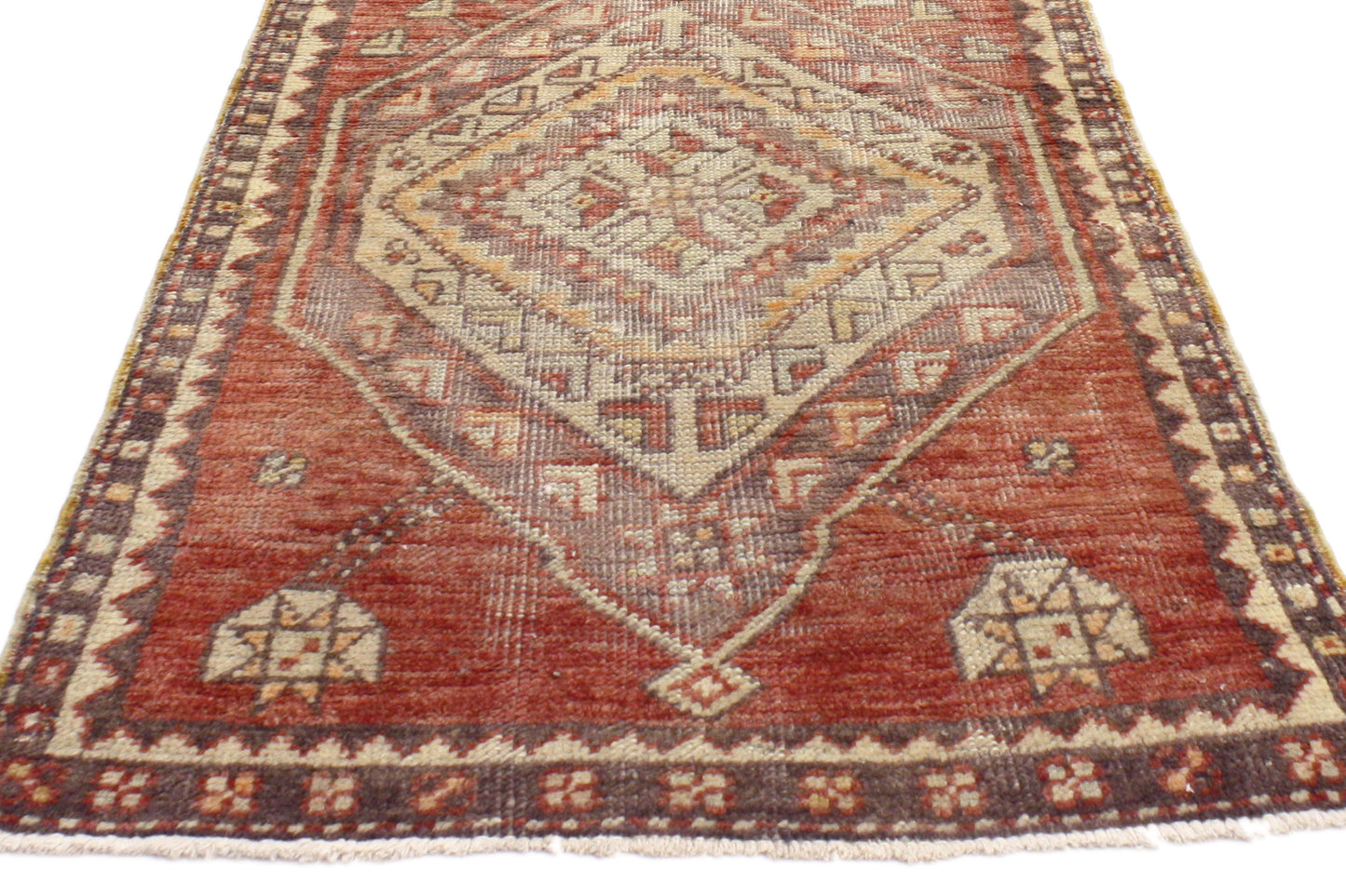 2 x 8 - Red Vintage Turkish Oushak Rug - 52087
