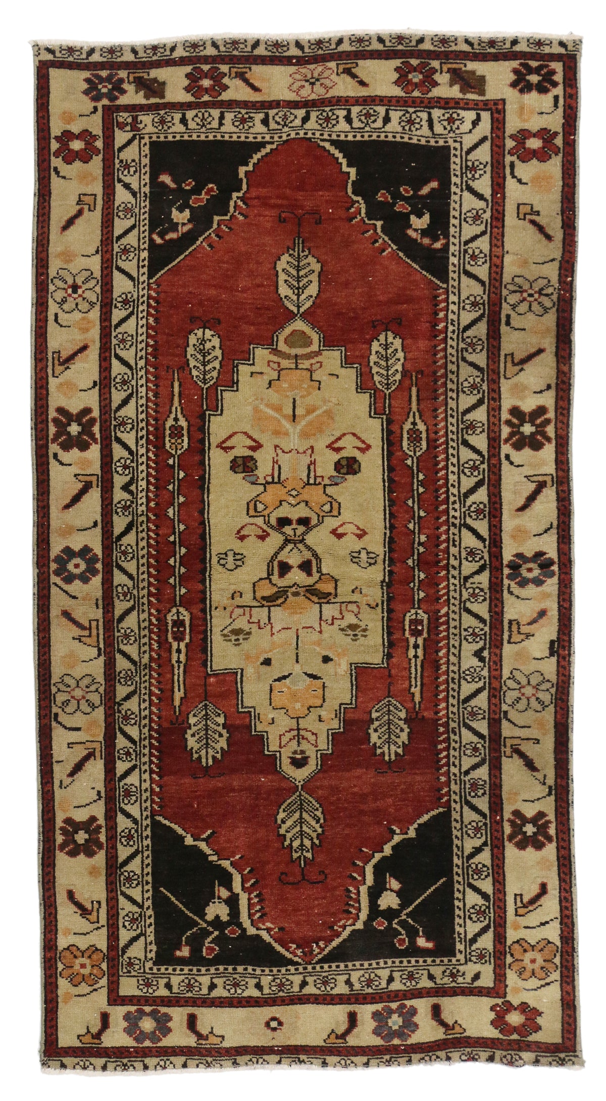 3 x 6 - Red Vintage Turkish Oushak Rug - 52111