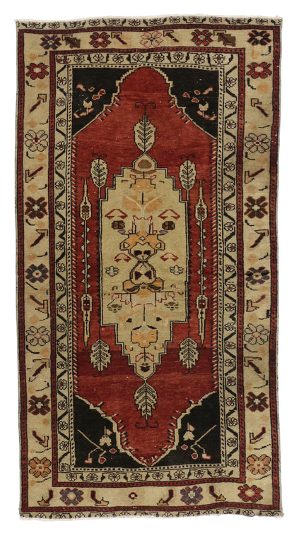 3 x 6 - Red Vintage Turkish Oushak Rug - 52111
