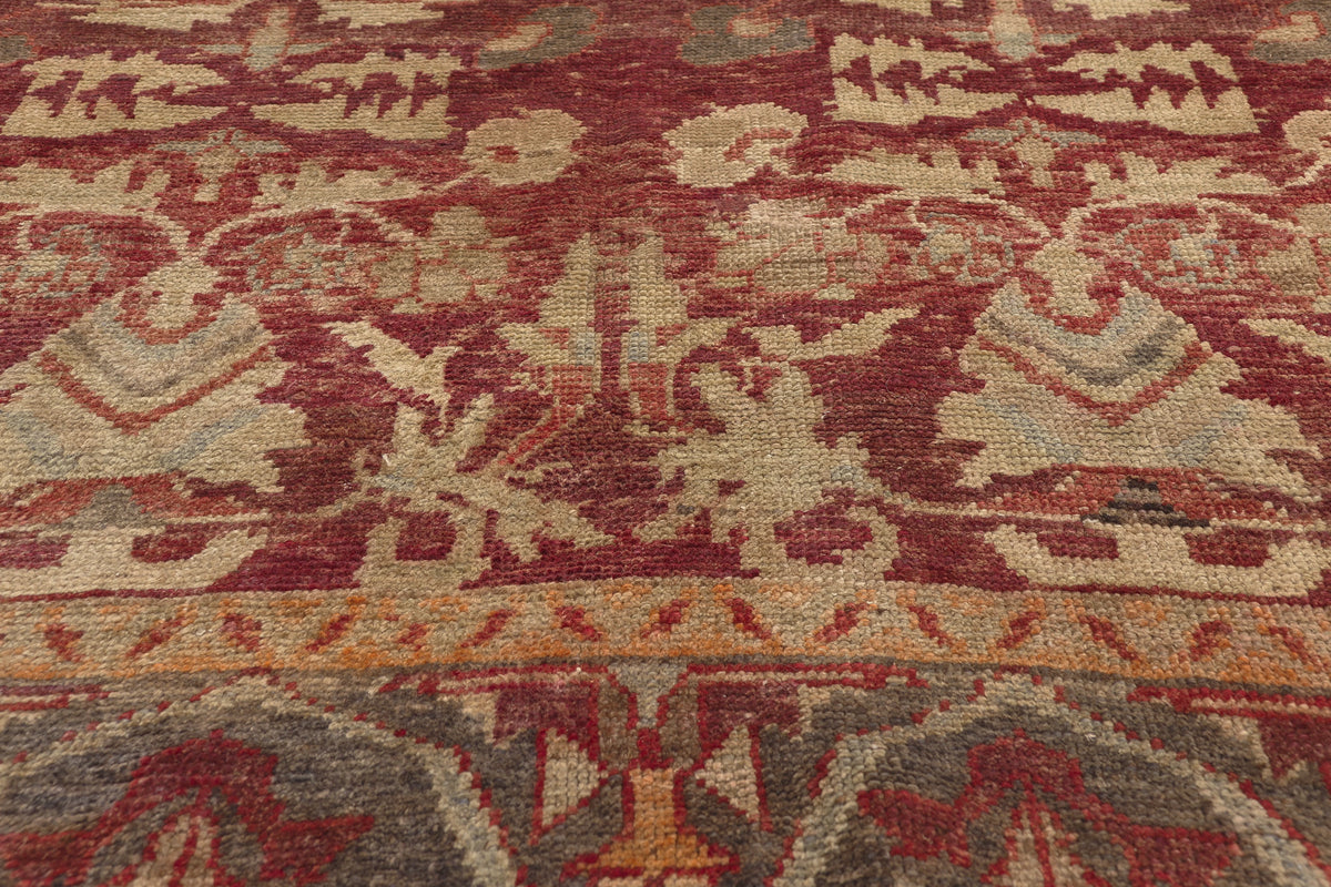 5 x 10 - Red Vintage Turkish Oushak Rug - 52253