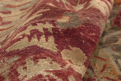 5 x 10 - Red Vintage Turkish Oushak Rug - 52253