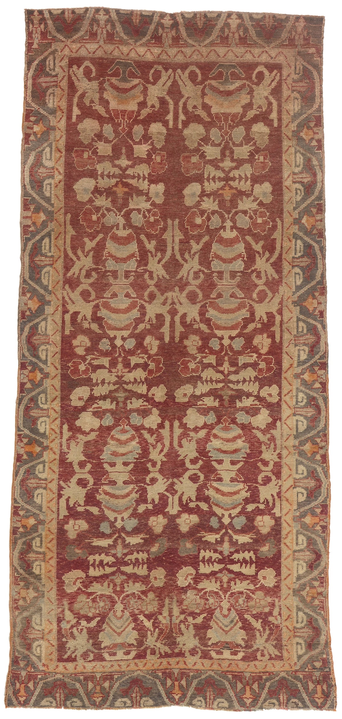 5 x 10 - Red Vintage Turkish Oushak Rug - 52253
