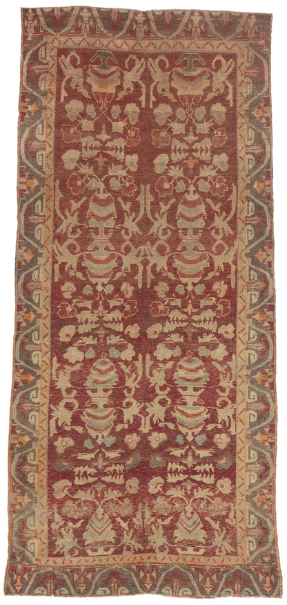 5 x 10 - Red Vintage Turkish Oushak Rug - 52253