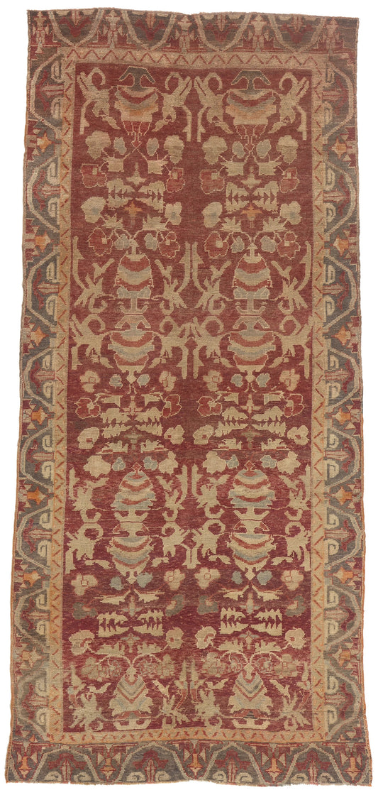5 x 10 - Red Vintage Turkish Oushak Rug - 52253