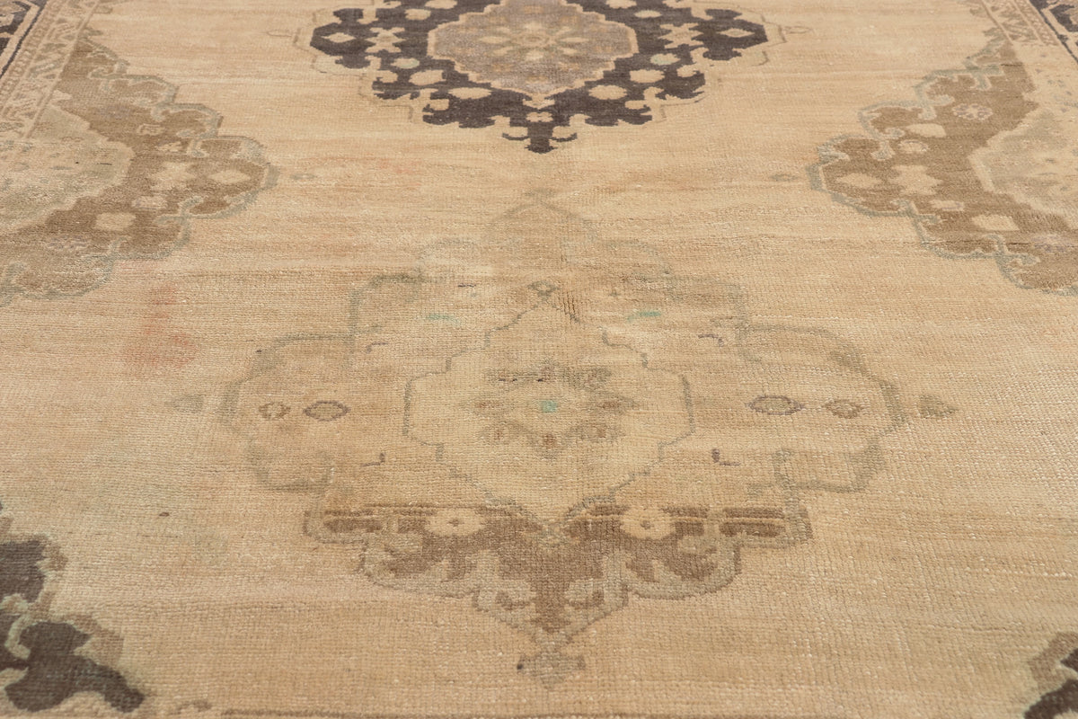 5 x 12 - Beige Vintage Turkish Oushak Rug - 52309